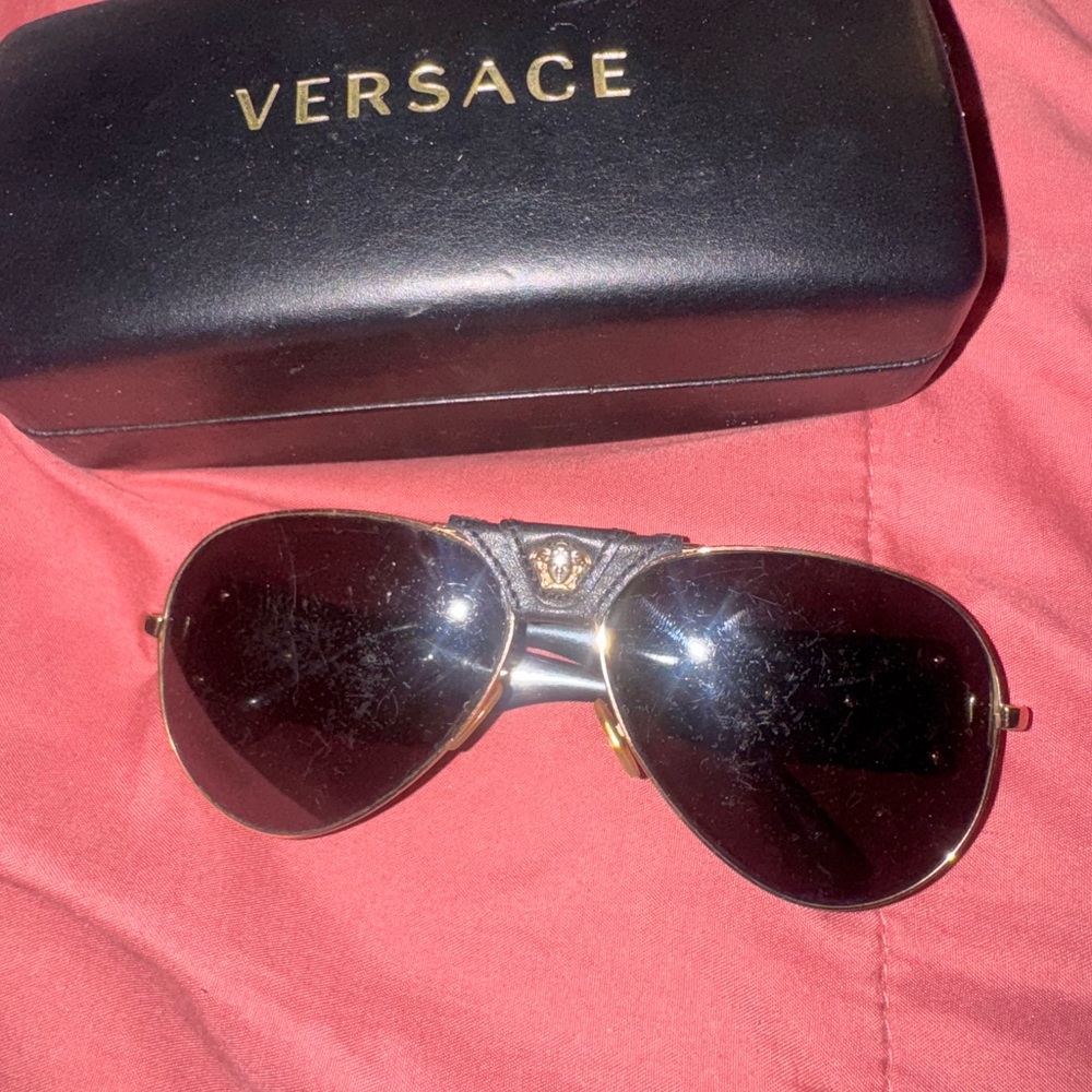 Versace Black and Gold Women's Sunglasses